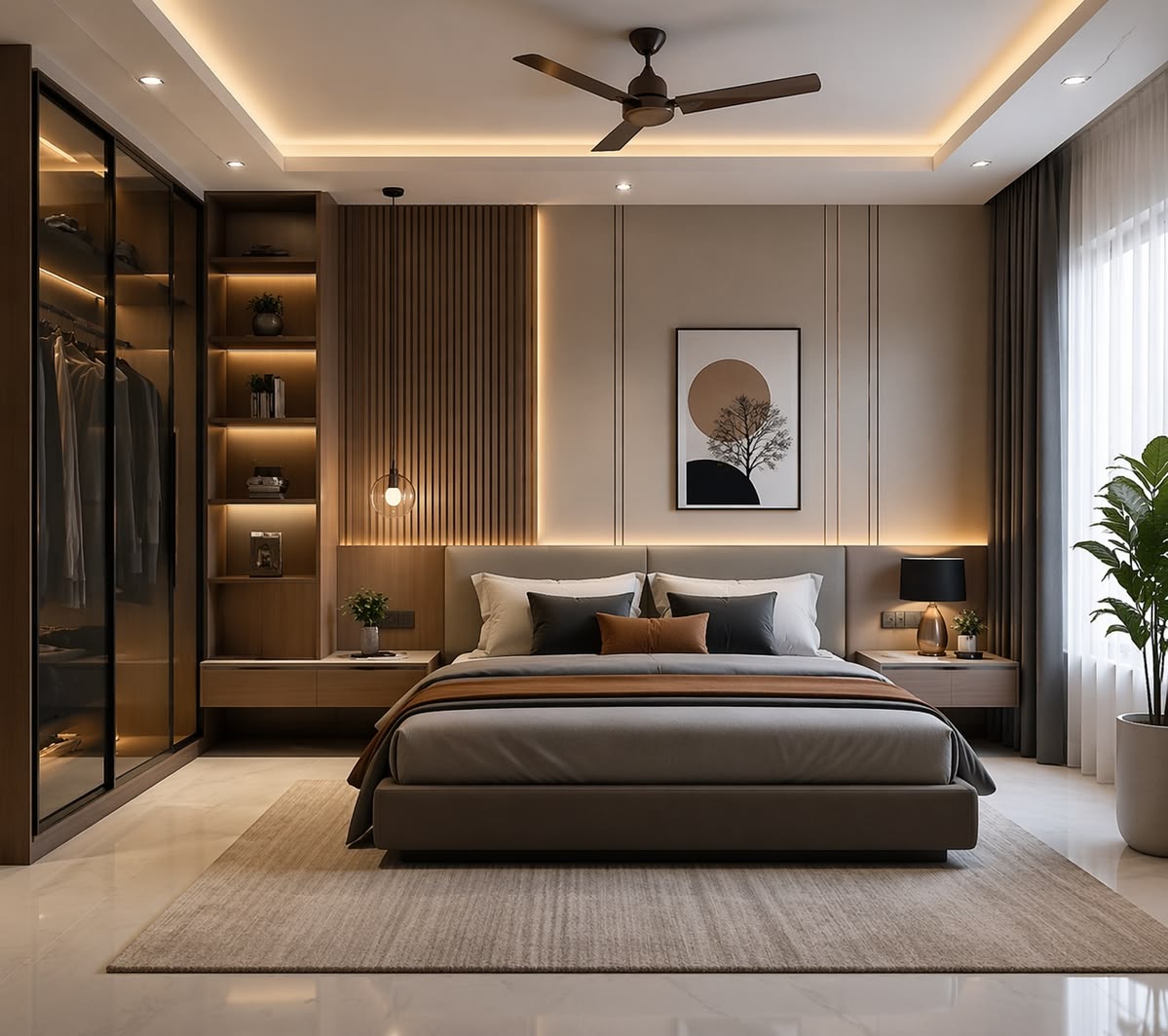 A beautifully designed bedroom
